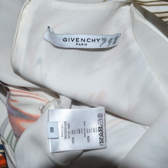 🤍💚💜 GIVENCHY Wave Asymmetric Drape Silk Dress - Picture 15 of 16